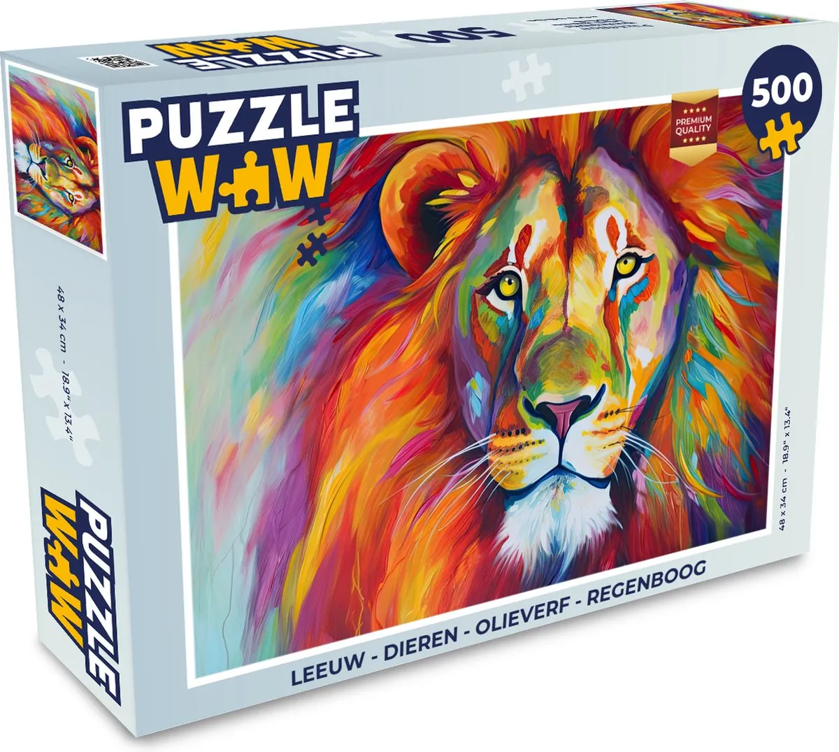 PuzzleWow Leeuw Dieren Legpuzzel 500 Stuks