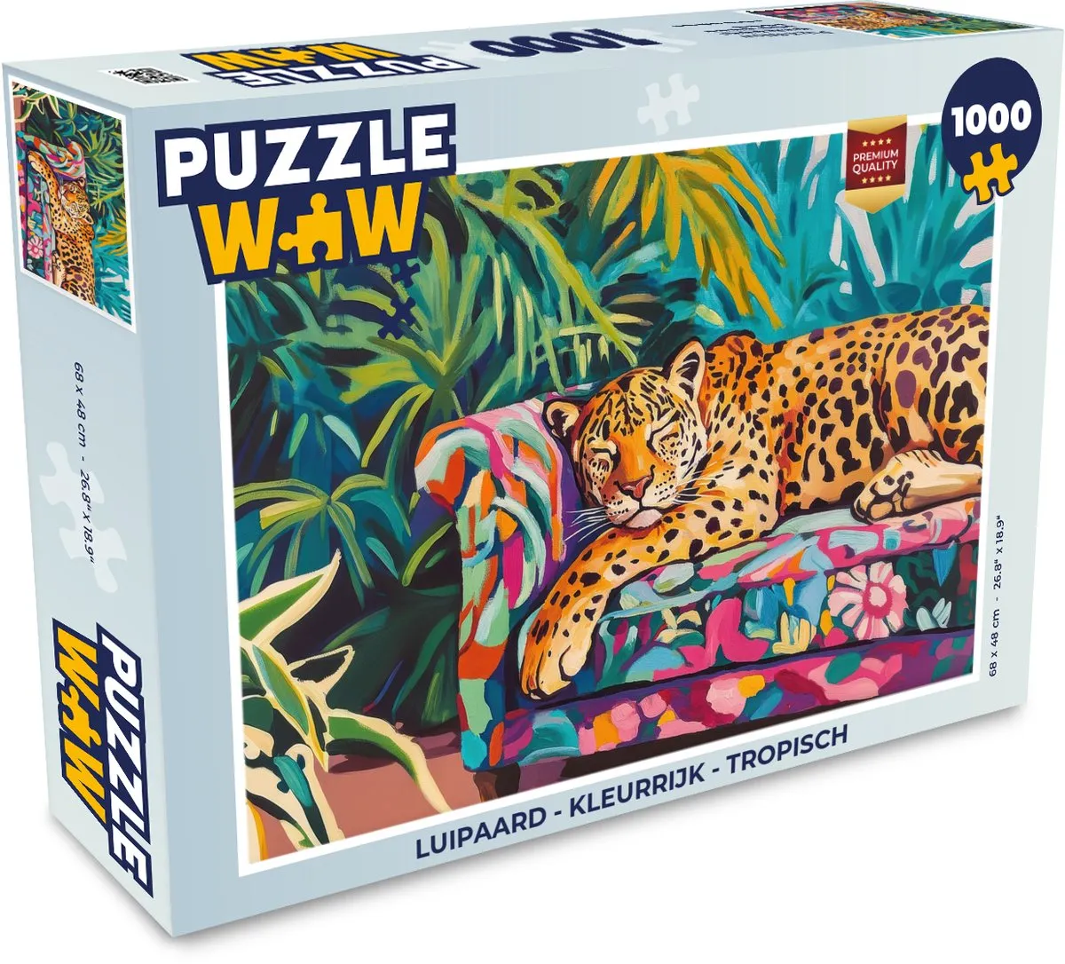 PuzzleWow Luipaard Tropisch Legpuzzel 1000 Stukjes