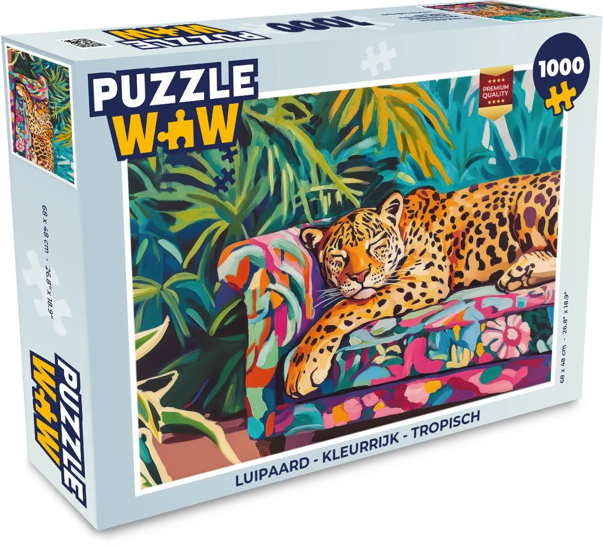 PuzzleWow Luipaard Tropisch Legpuzzel 1000 Stukjes