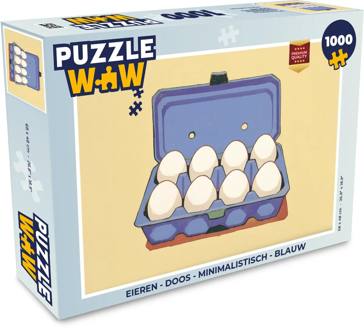 PuzzleWow Minimalistisch Legpuzzel 1000 Stuks - Blauwe Doos