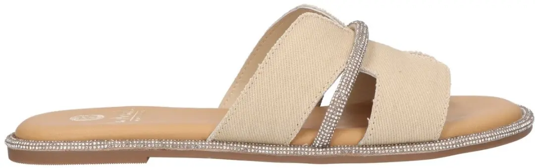 La Strada Slipper Beige Textiel