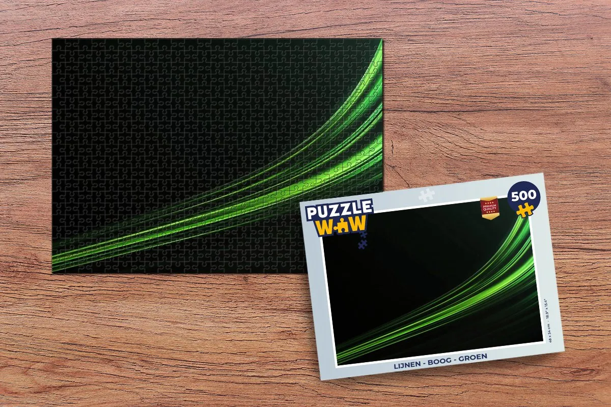 PuzzleWow Lijnen Boog Legpuzzel 500 Stuks - Groen