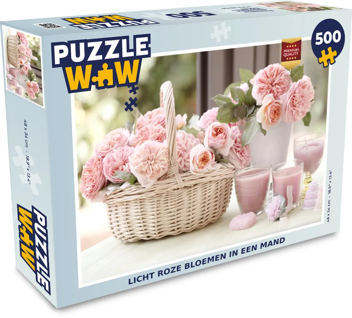 PuzzleWow Rozen Pastel Legpuzzel 500 Stuks