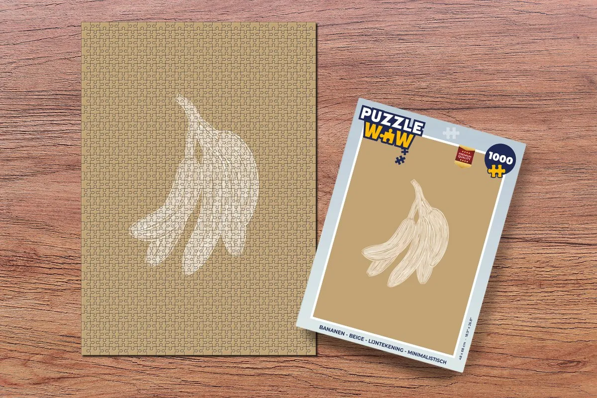 PuzzleWow Puzzel Bananen 1000 Stuks - Minimalistisch