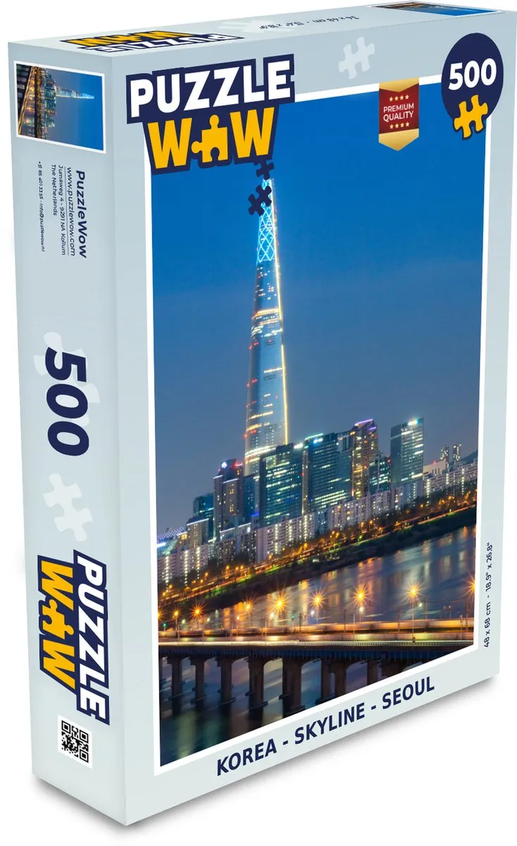 PuzzleWow Seoul Skyline Legpuzzel 500 Stuks