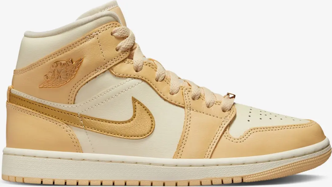 Nike Air Jordan 1 Mid SE Pale Vanilla Metallic Gold