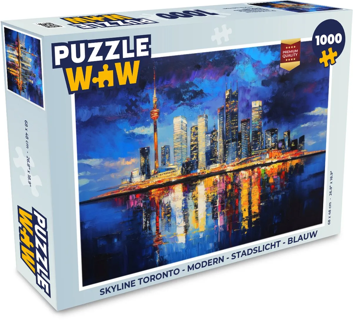 PuzzleWow Skyline Toronto Legpuzzel 1000 Stuks - Blauw