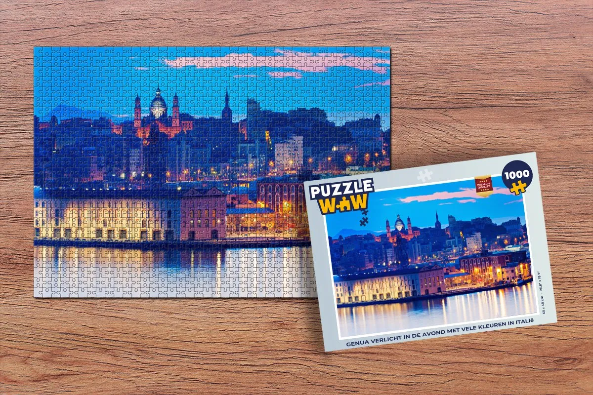 PuzzleWow Genua Legpuzzel 1000 Stuks - Multicolor
