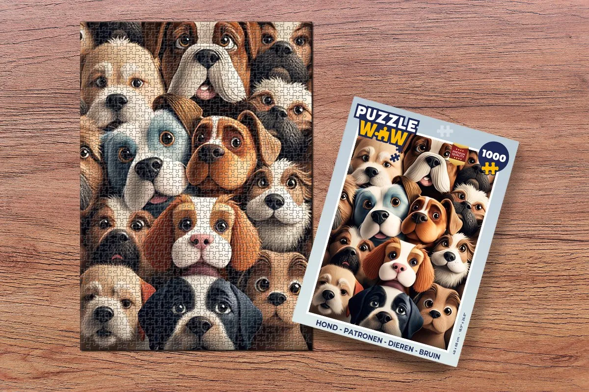 PuzzleWow 1000 Stuks Legpuzzel Dieren - Multicolor