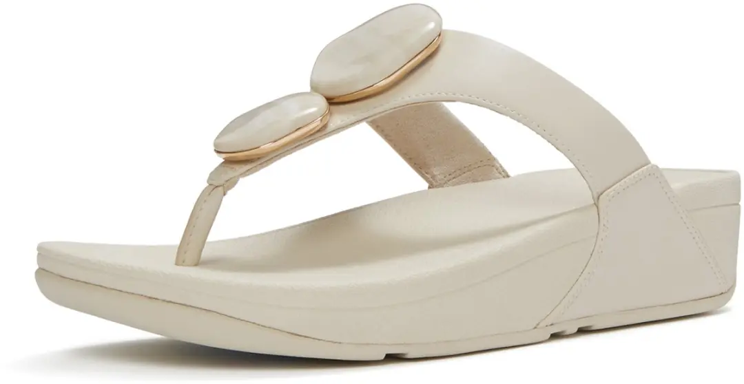 FITFLOP Lulu Marbled Stone Toe-post Slippers