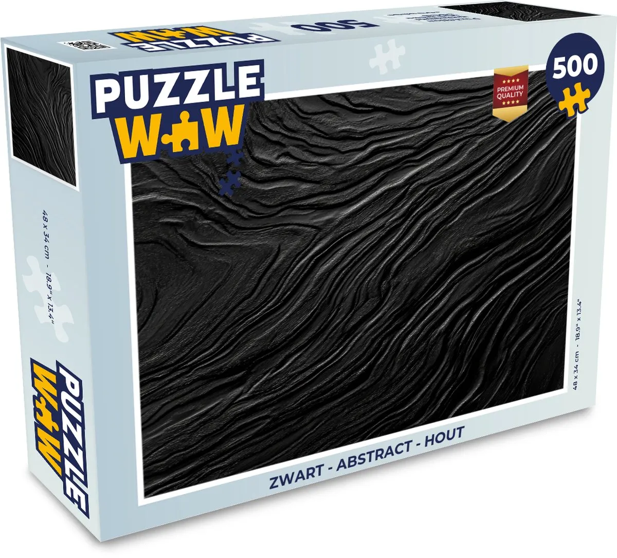 PuzzleWow Abstract Legpuzzel 500 Stuks - Hout/Zwart