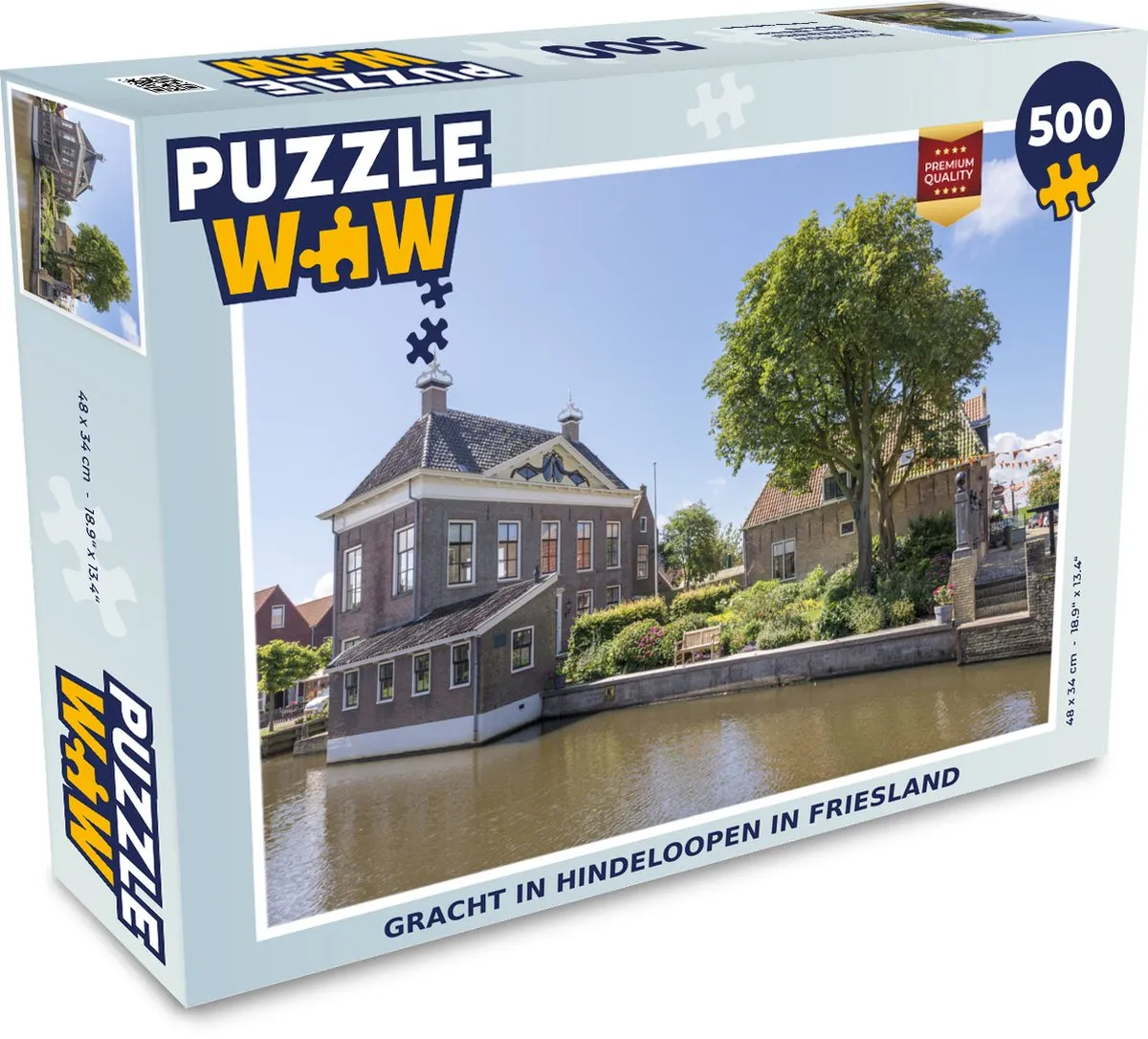PuzzleWow Gracht Hindeloopen Friesland Legpuzzel 500 Stuks