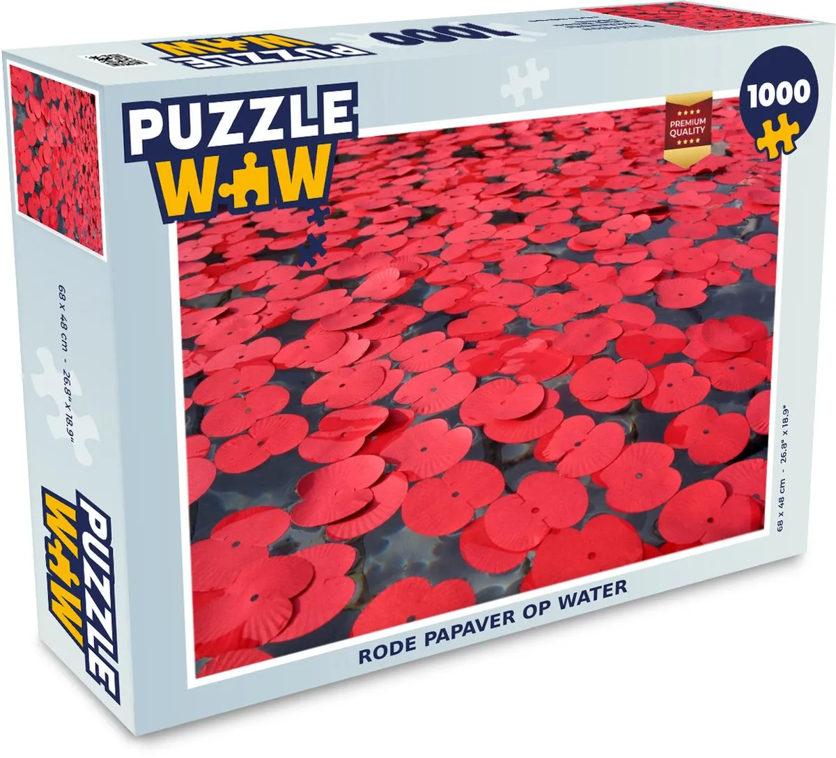 PuzzleWow Legpuzzel Rode Papaver 1000 Stuks - Multicolor