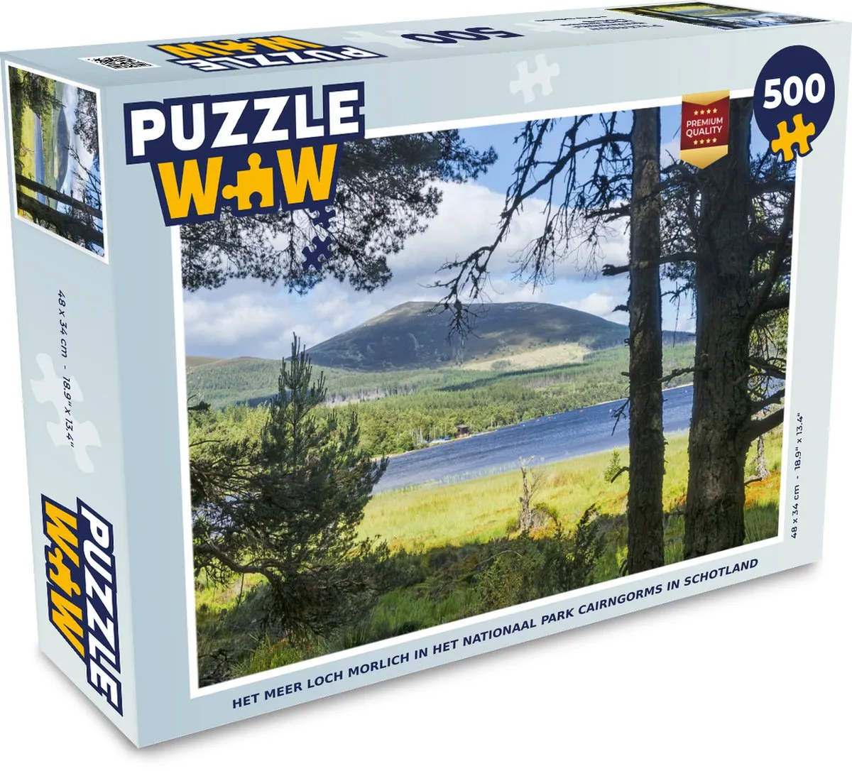 PuzzleWow Loch Morlich Legpuzzel 500 Stuks - Multicolor