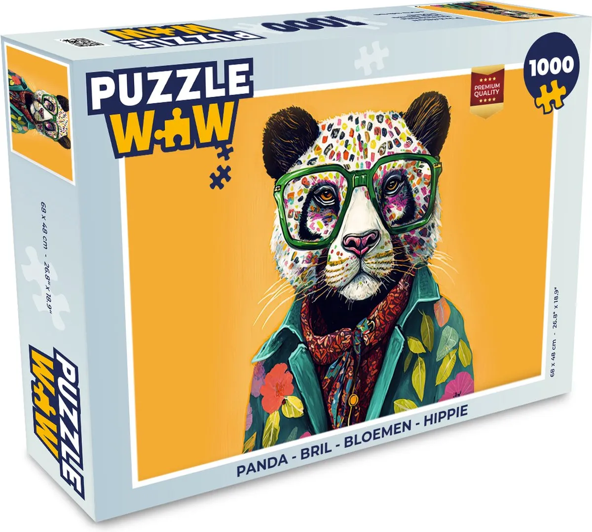 PuzzleWow Puzzel Panda Legpuzzel 1000 Stuks - Multicolor