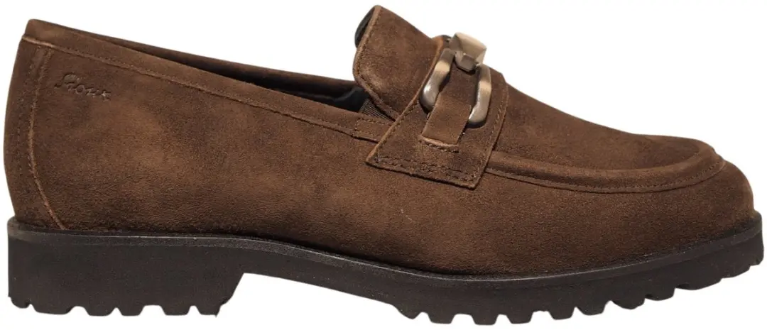 Sioux donkerbruine suède dames loafers