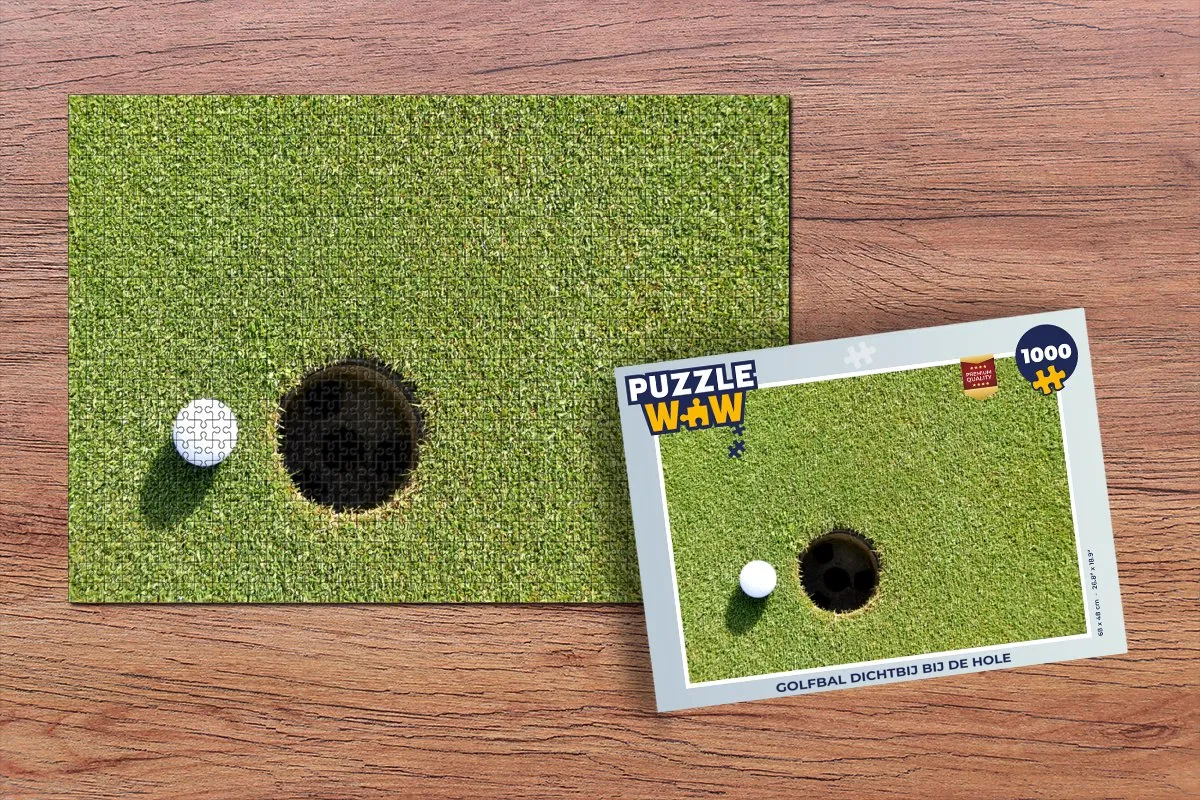 PuzzleWow Golfbal dichtbij bij de hole Legpuzzel 1000 Stuks