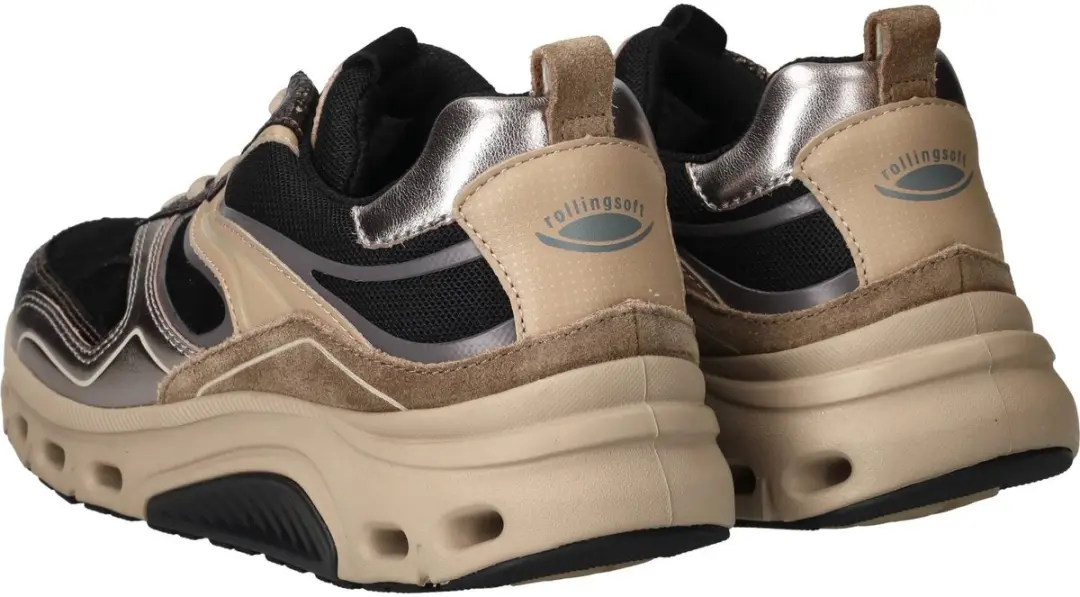 Gabor Dames Sneakers 0302.01 Metallic Suede 7821 5 - Zwart - afbeelding 6 van 6