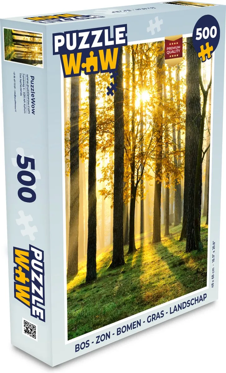 PuzzleWow Bos Landschap Legpuzzel 500 Stuks - Multicolor