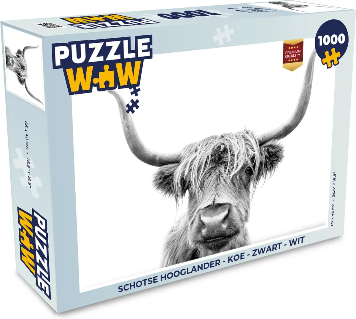 PuzzleWow Schotse Hooglander Legpuzzel 1000 Stuks - Multicolor