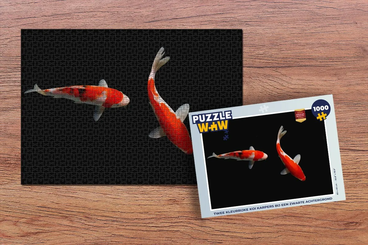 PuzzleWow Legpuzzel 1000 Stuks - Twee Koi Karpers Multicolor