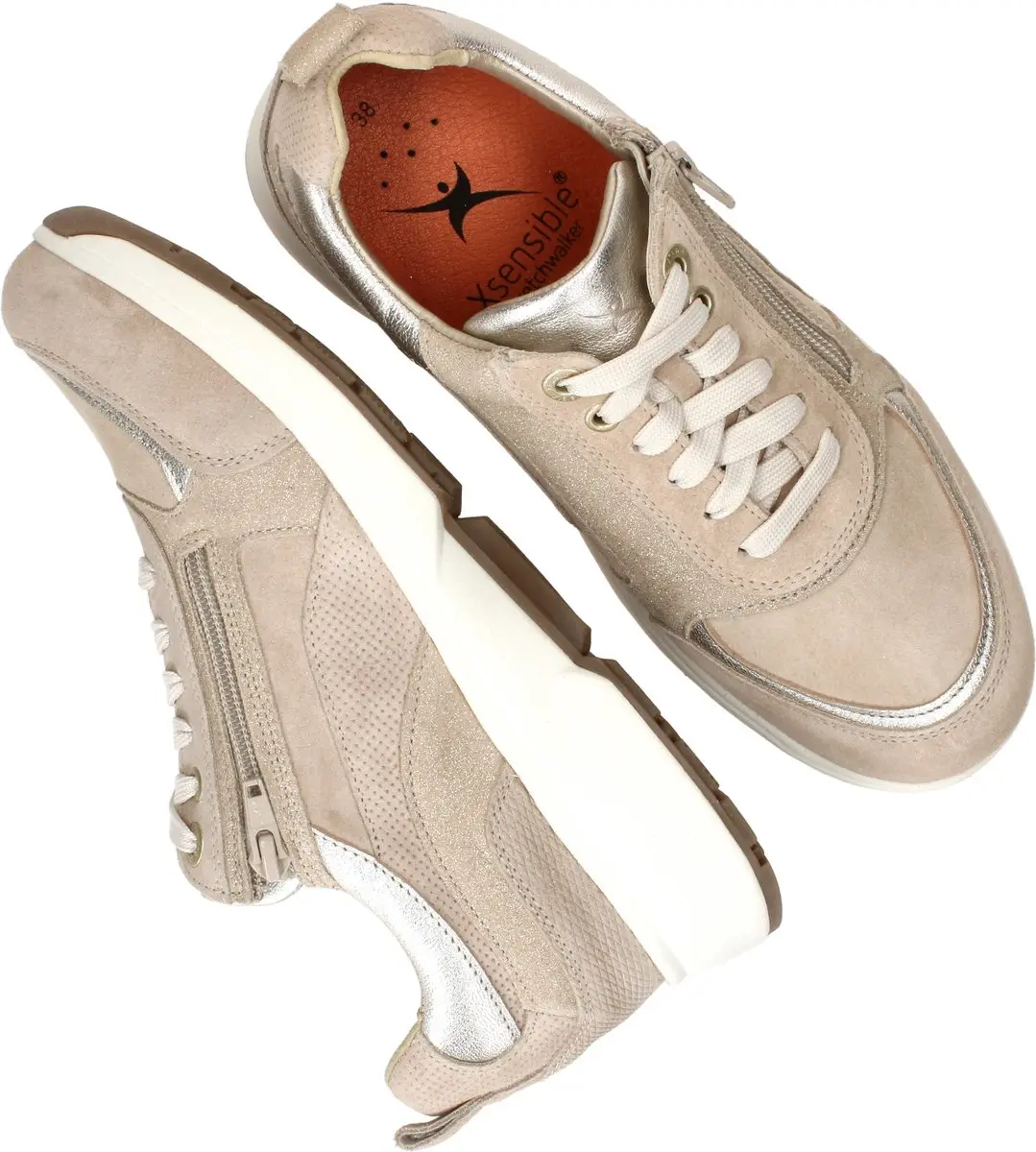 Xsensible Valletta Sneakers Beige - Dames - Suede - Maat 43