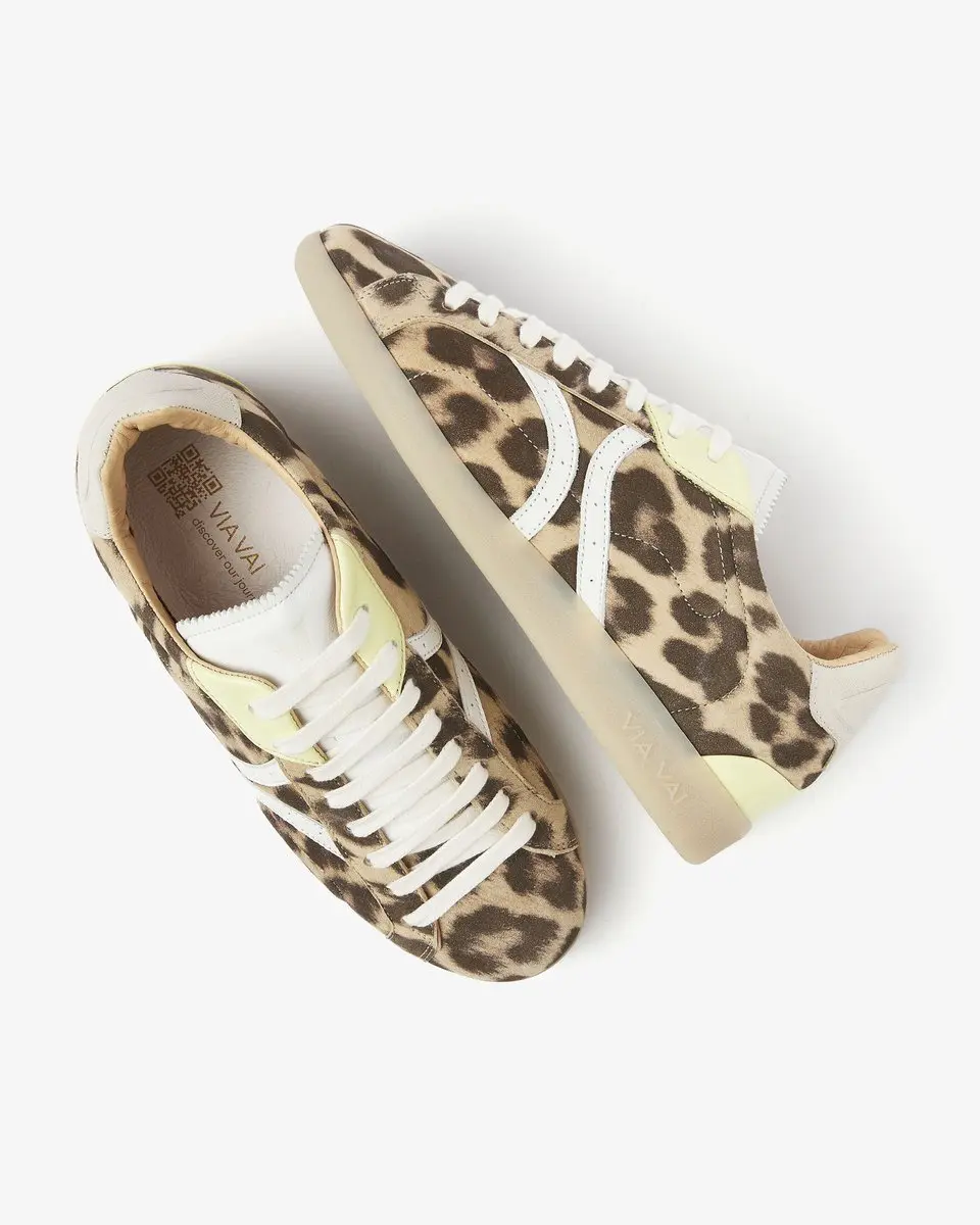 VIA VAI Nilla Khloe Sneakers Dames - Leer - Bruin
