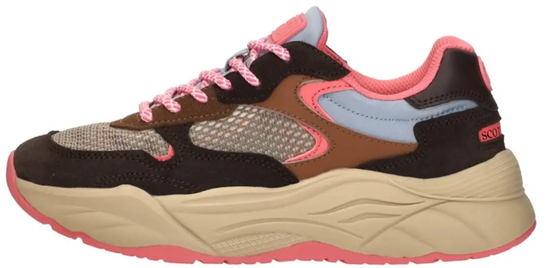 Scotch & Soda Celeste Sneakers Laag - Donkerbruin - Maat 38 - afbeelding 2 van 6