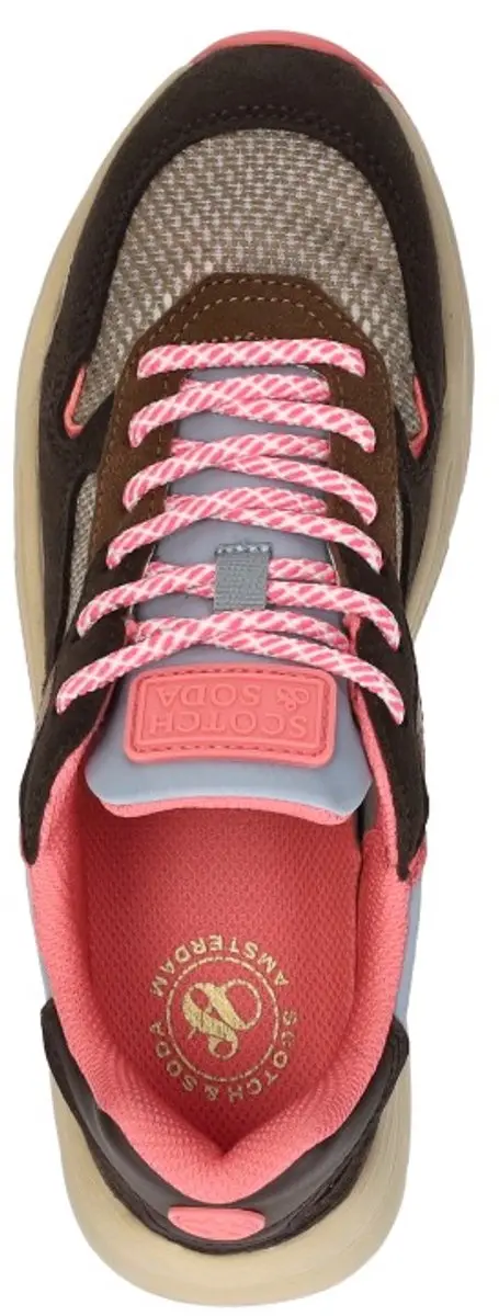Scotch & Soda Celeste Sneakers Laag - Donkerbruin - Maat 38 - afbeelding 5 van 6