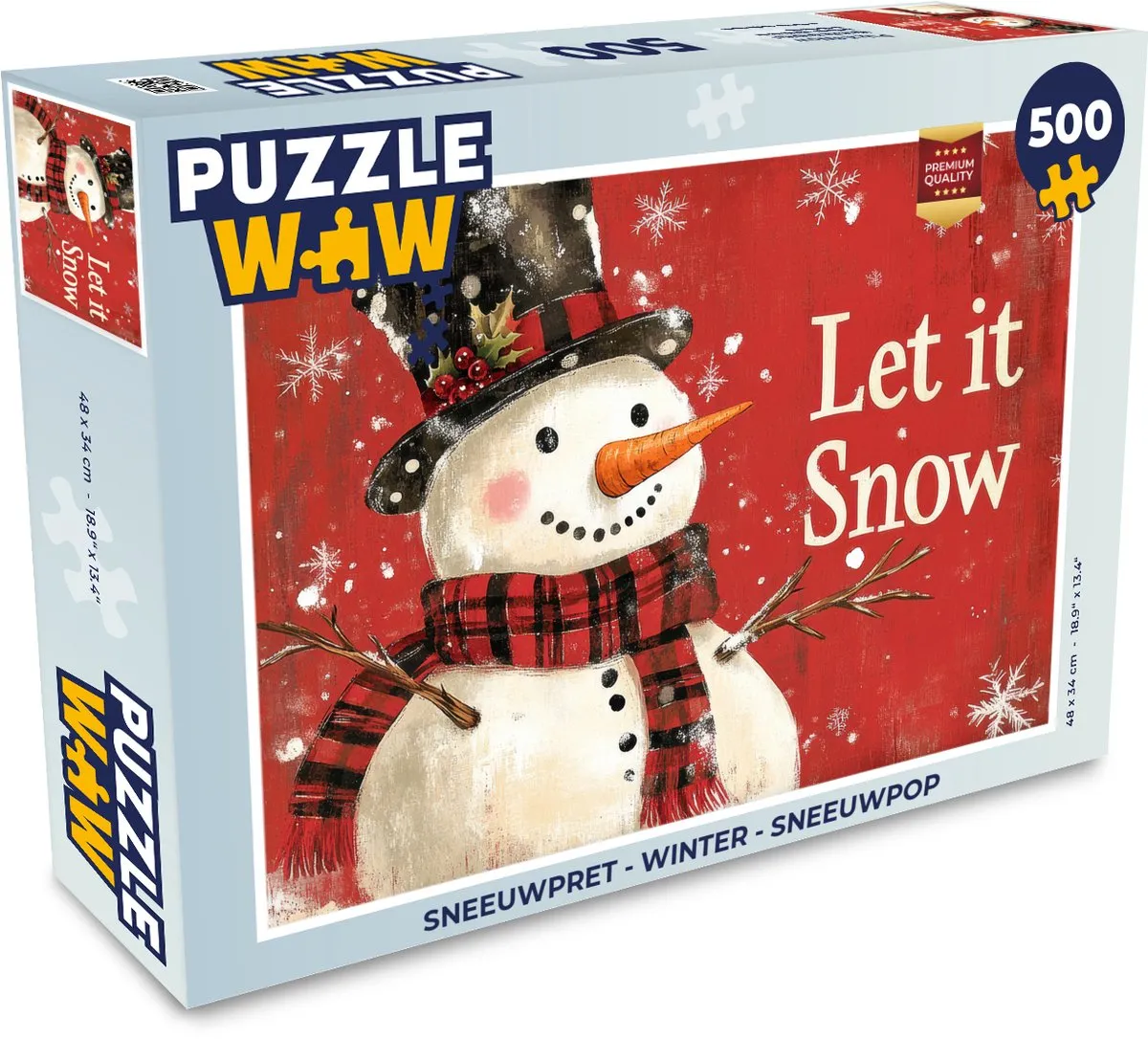 PuzzleWow Sneeuwpret Winter Sneeuwpop Puzzel