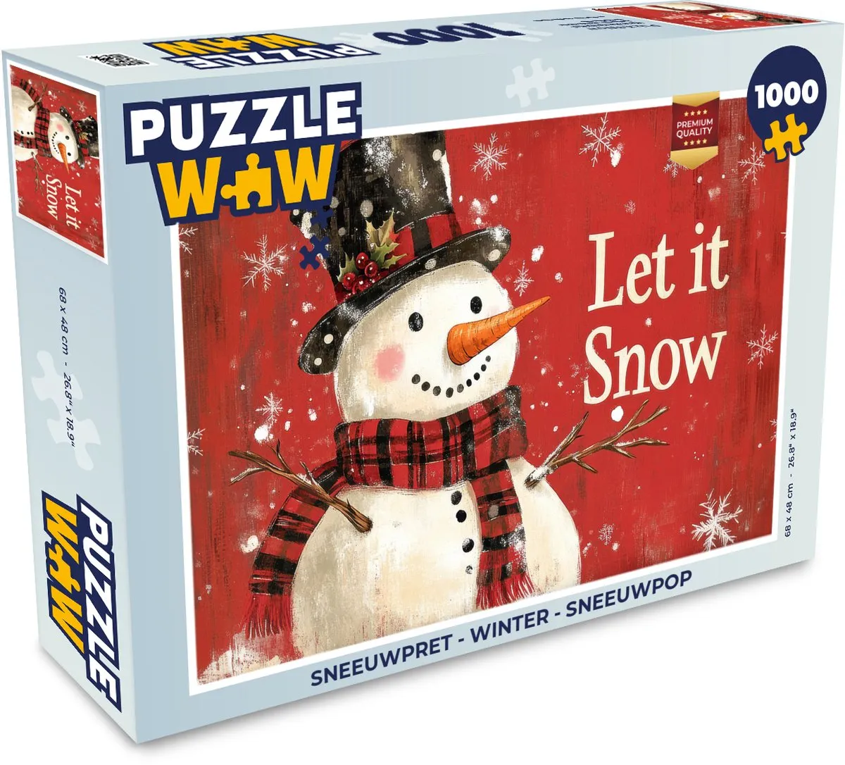 PuzzleWow Sneeuwpret Winter Sneeuwpop Puzzel - 500 Stuks