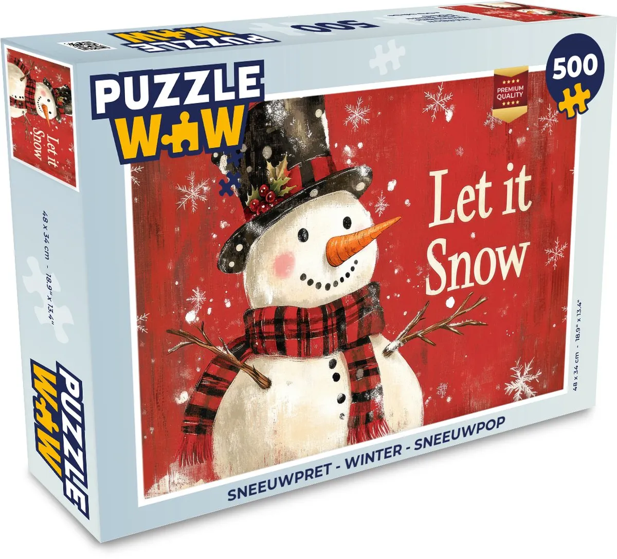 PuzzleWow Sneeuwpret Winter Sneeuwpop Puzzel - 500 Stuks