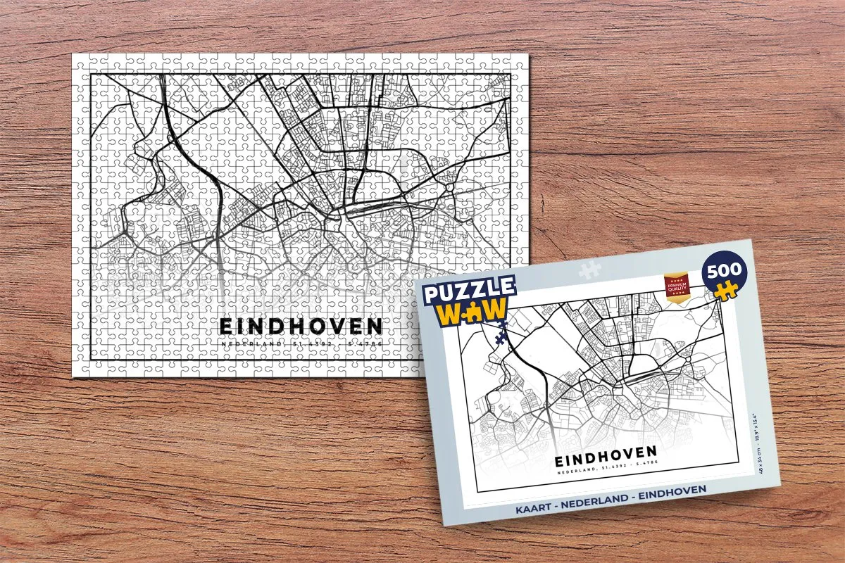 PuzzleWow Legpuzzel Eindhoven 500 Stuks - Multicolor