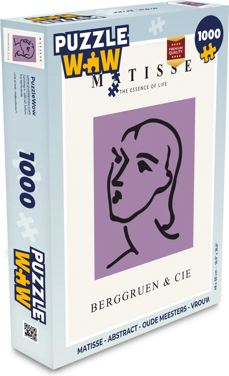 PuzzleWow Matisse Abstract Oude Meesters Legpuzzel 1000 Stuks