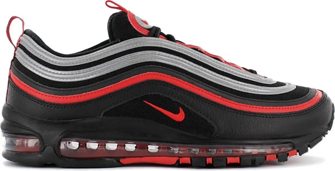 Nike Nike Air Max 97 Heren Sneaker Sportschoenen Schoenen Zwart-Rood 921826-014