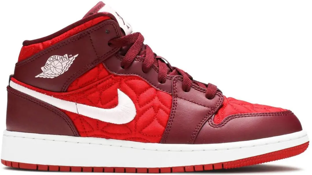 Nike Air Jordan 1 MID SE (GS), Gym Red/Pink Foam Red Quilt, AV5174 600, EUR 36.5