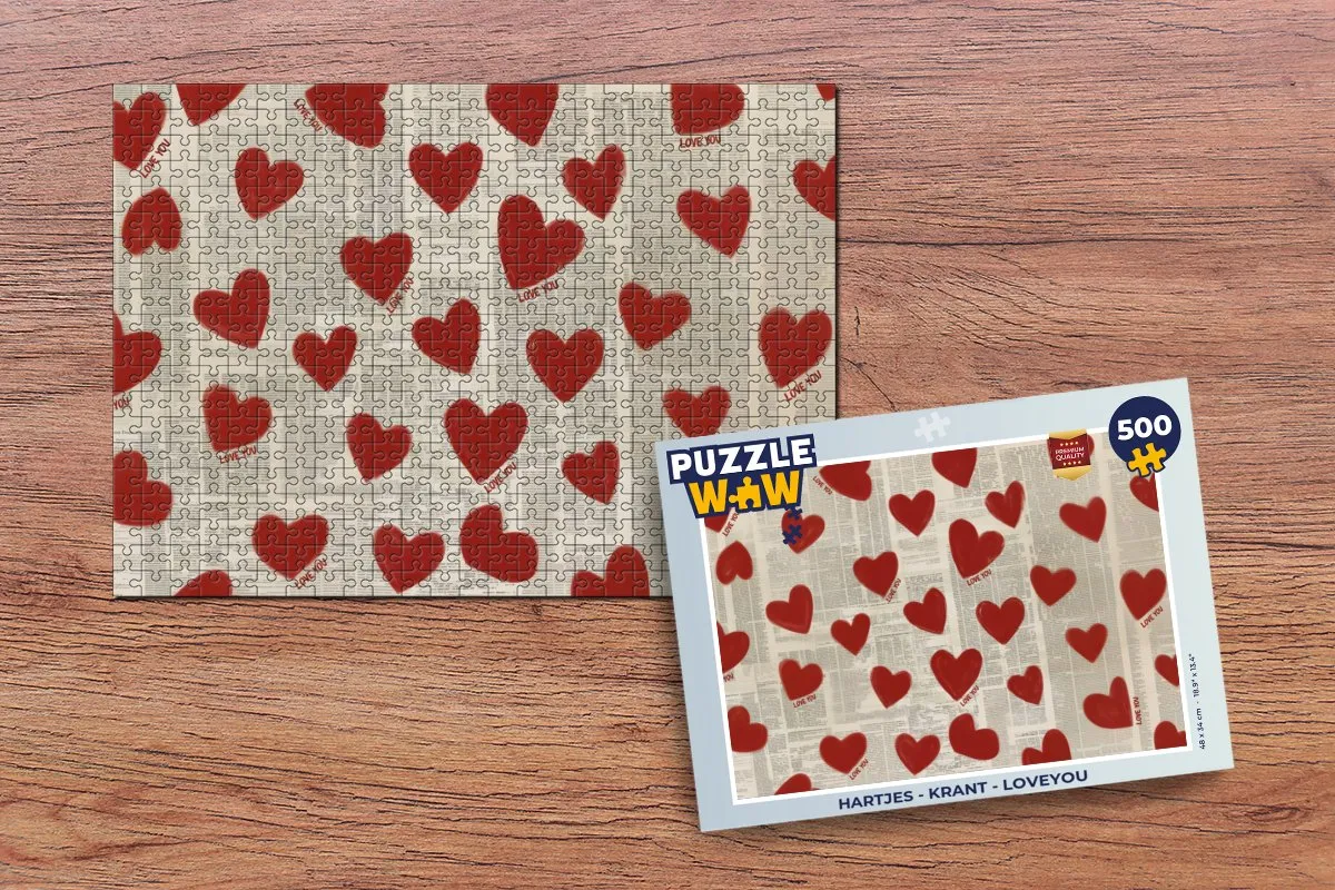 PuzzleWow Hartjes - Krant Legpuzzel 500 Stuks