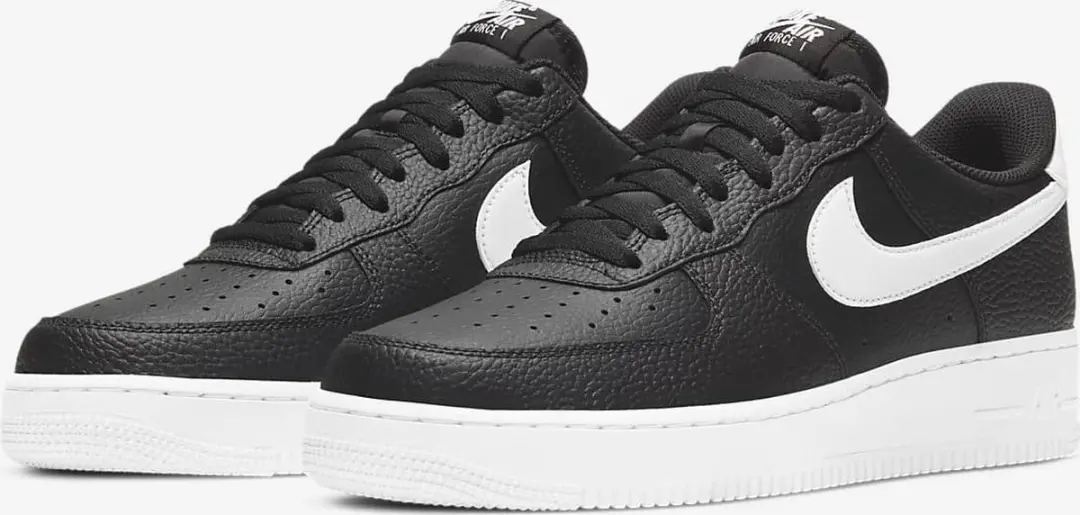 Nike Air Force 1 Zwart/Wit Heren Sneakers - afbeelding 2 van 6