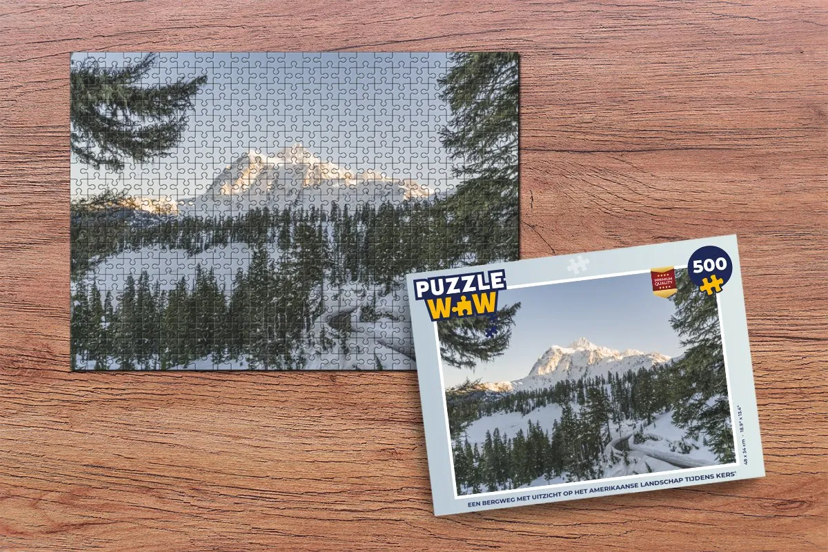 PuzzleWow Legpuzzel Kerstlandschap 500 Stuks - Multicolor