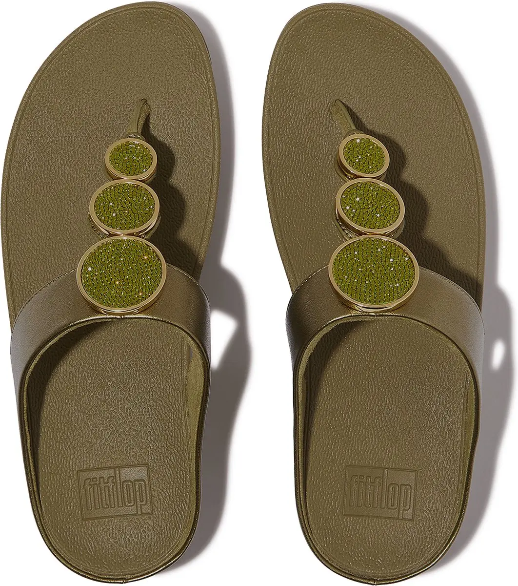 FitFlop Halo Bead-Circle Sandalen - Metallic Camo-Green
