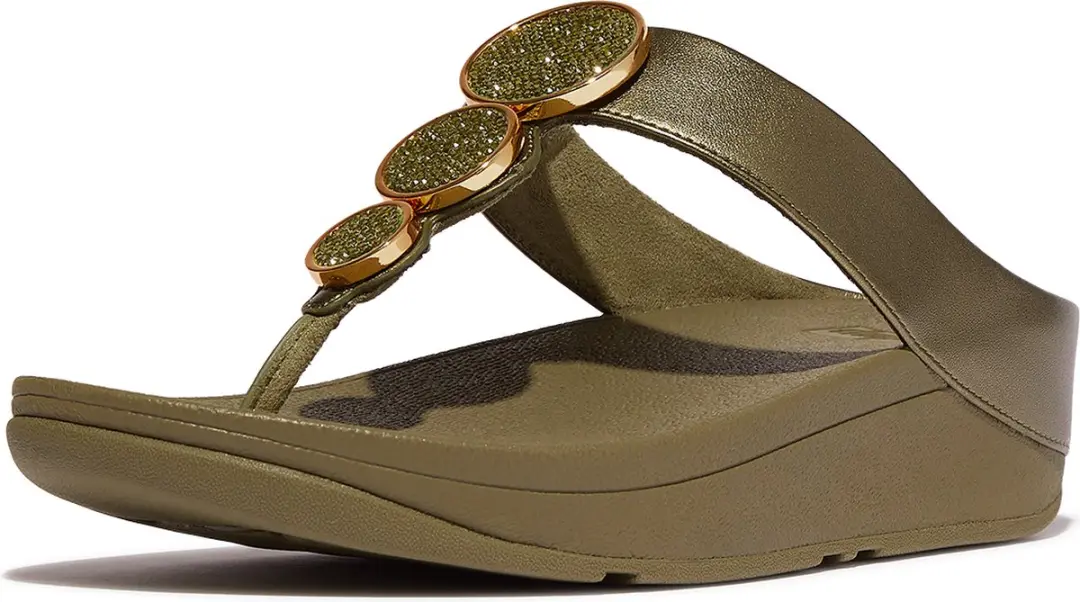 FitFlop Halo Bead-Circle Sandalen - Metallic Camo-Green - afbeelding 6 van 6