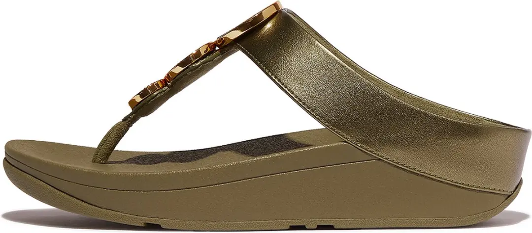 FitFlop Halo Bead-Circle Sandalen - Metallic Camo-Green