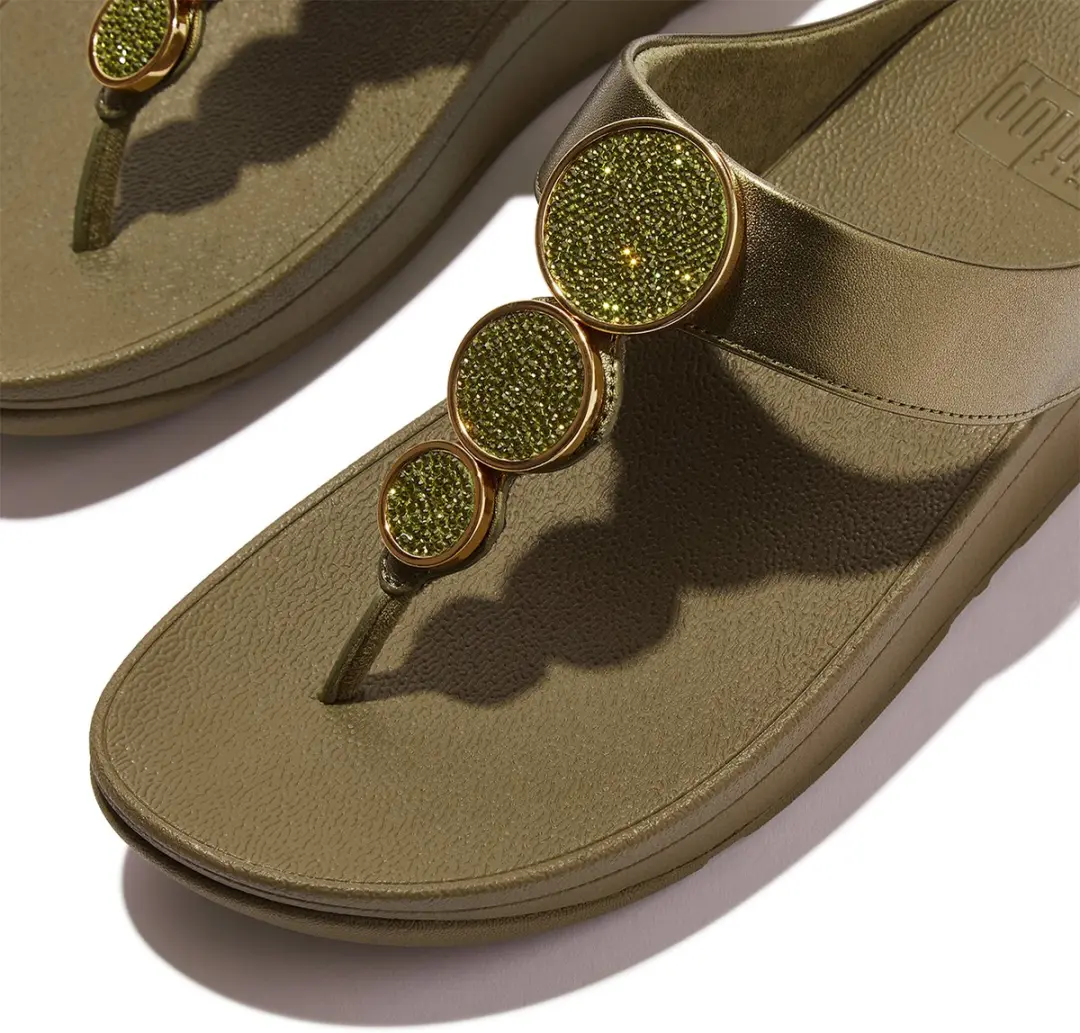 FitFlop Halo Bead-Circle Sandalen - Metallic Camo-Green
