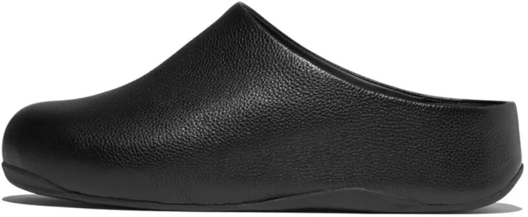 FitFlop Shuv Tumbled-Leather Clogs - Maat 36 - Zwart - afbeelding 2 van 6