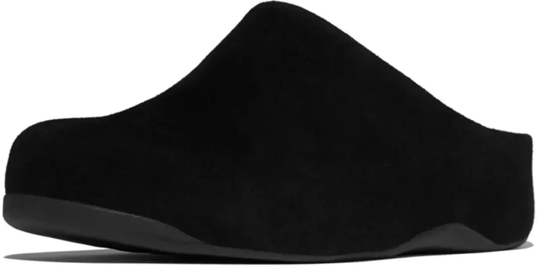FitFlop Shuv Tumbled-Leather Clogs - Maat 36 - Zwart - afbeelding 6 van 6