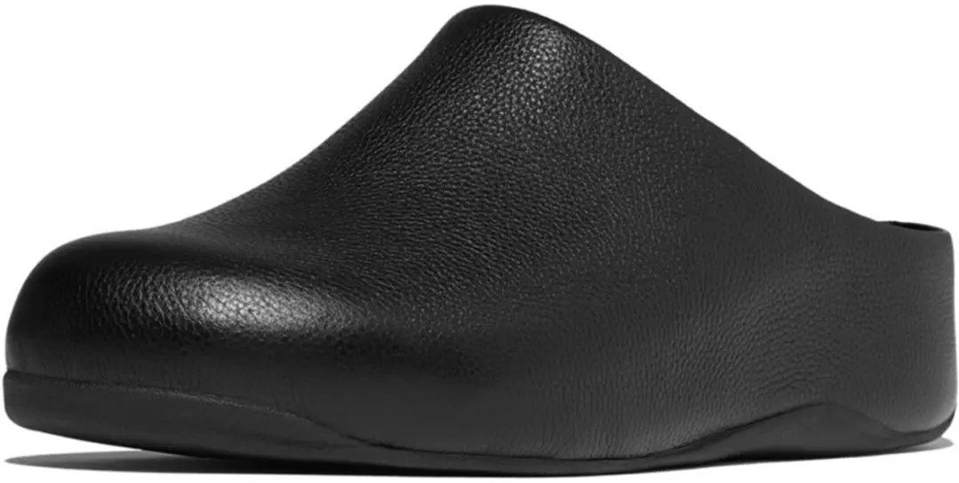 FitFlop FitFlop Shuv Tumbled-Leather Clogs ZWART
