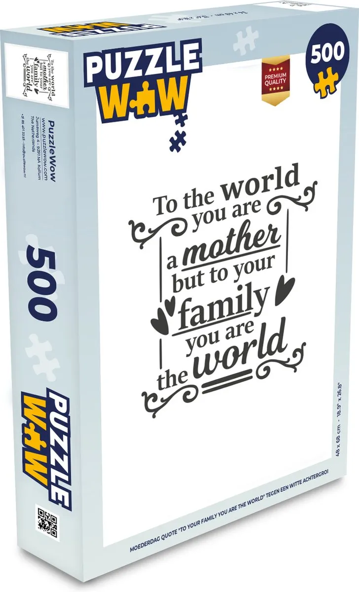 PuzzleWow Mama Liefde Quote Legpuzzel 500 Stuks