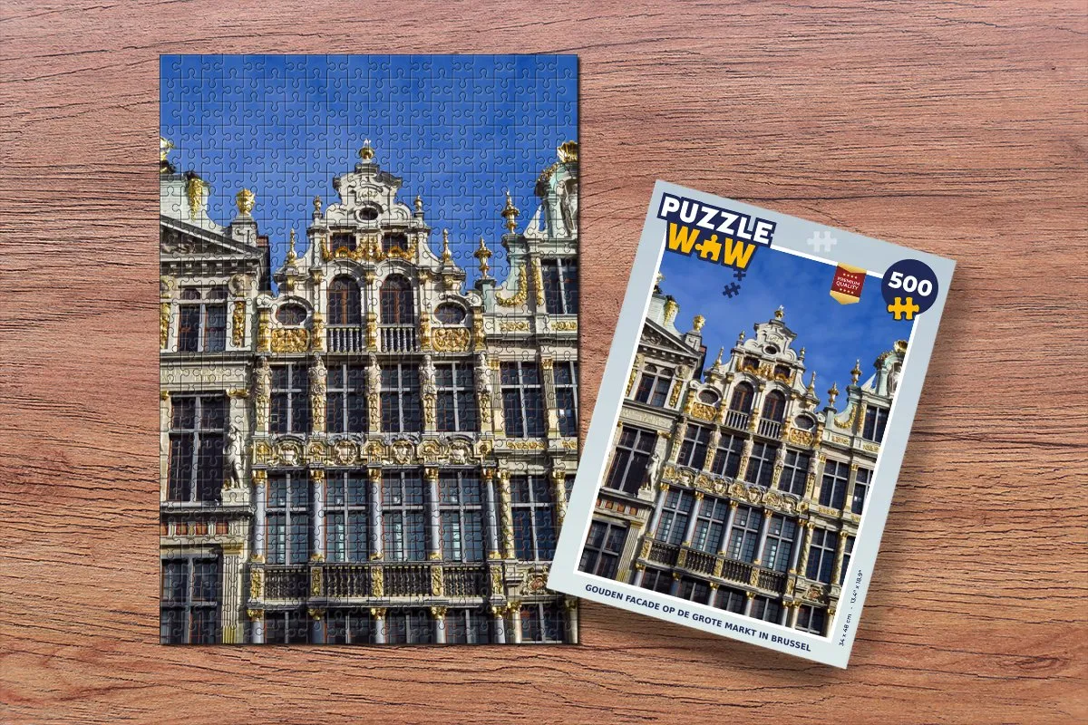 PuzzleWow Architectuur Brussel Legpuzzel 500 Stuks - Multicolor