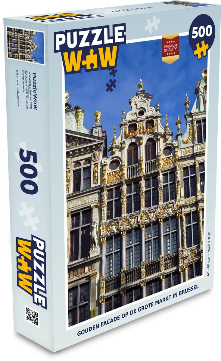 PuzzleWow Architectuur Brussel Legpuzzel 500 Stuks - Multicolor