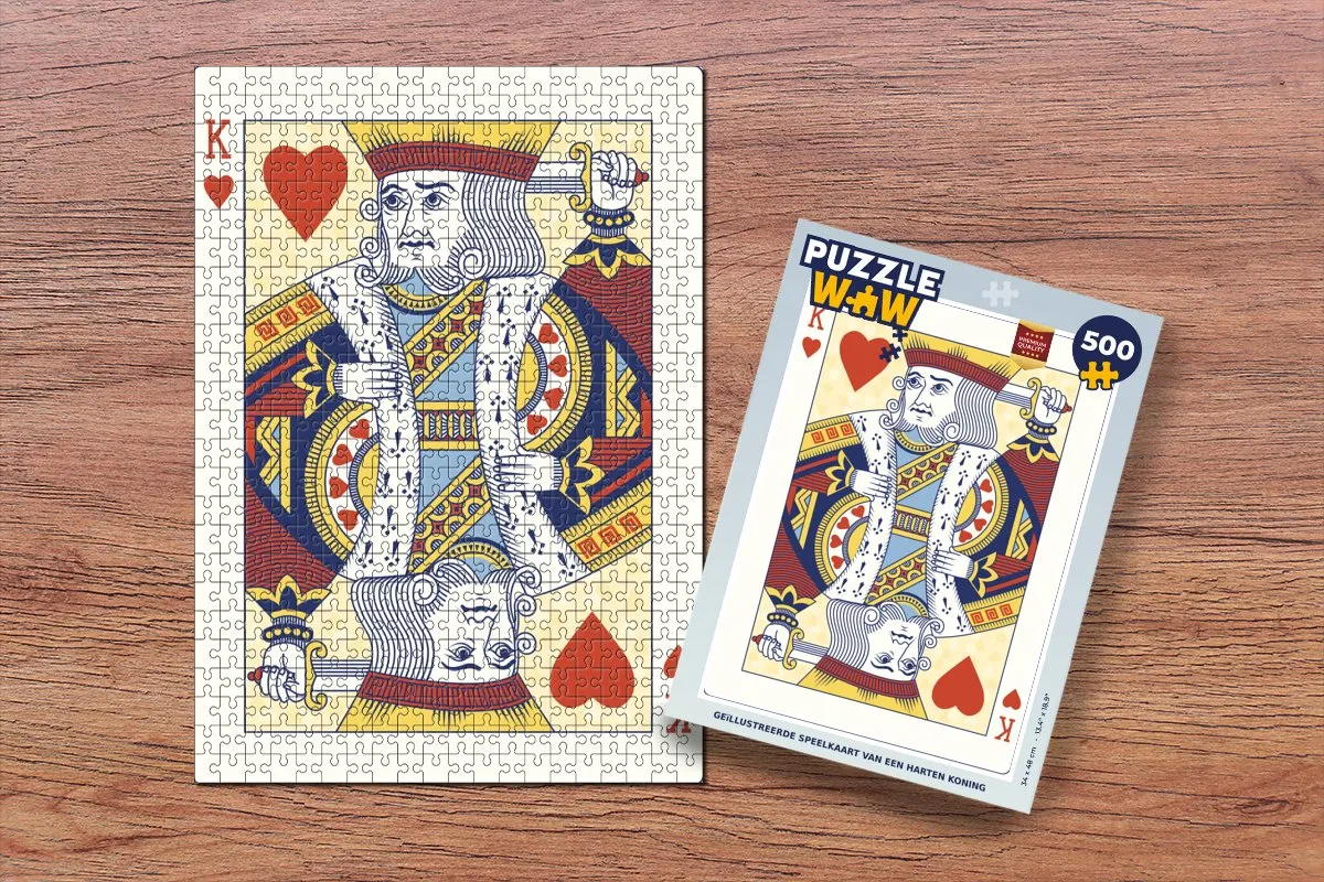 PuzzleWow Legpuzzel Hartenkoning 500 Stuks - Multicolor